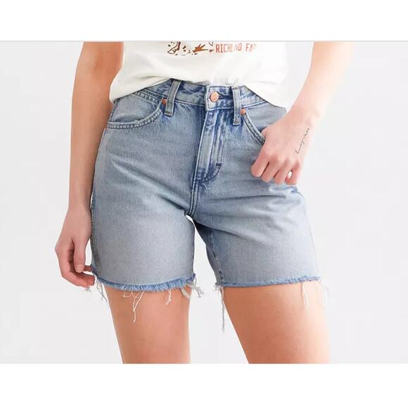 Wrangler Pants - Wrangler High Rise Cowboy Denim Short Light Wash Women's 27 New
